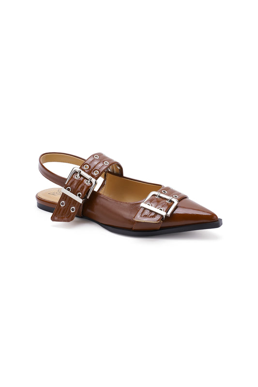 Bethany Buckled Slingback Flat