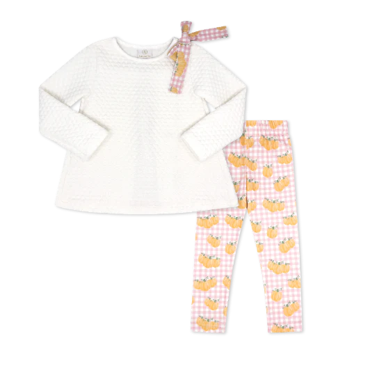 Madeline Legging Set Worthington White Quilted, Little Pumpkin