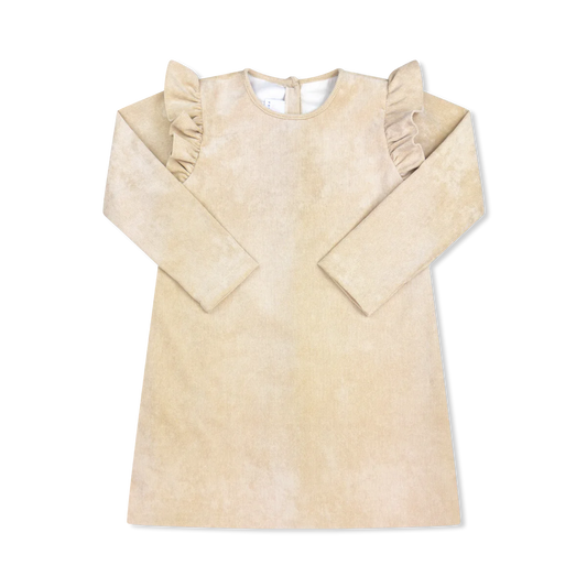 Evelyn Dress Long Sleeve - Alexandria Khaki Cord