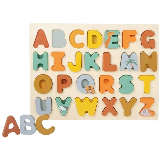 Small Foot Wooden Toys Safari Themed ABCs Letter Puzzle