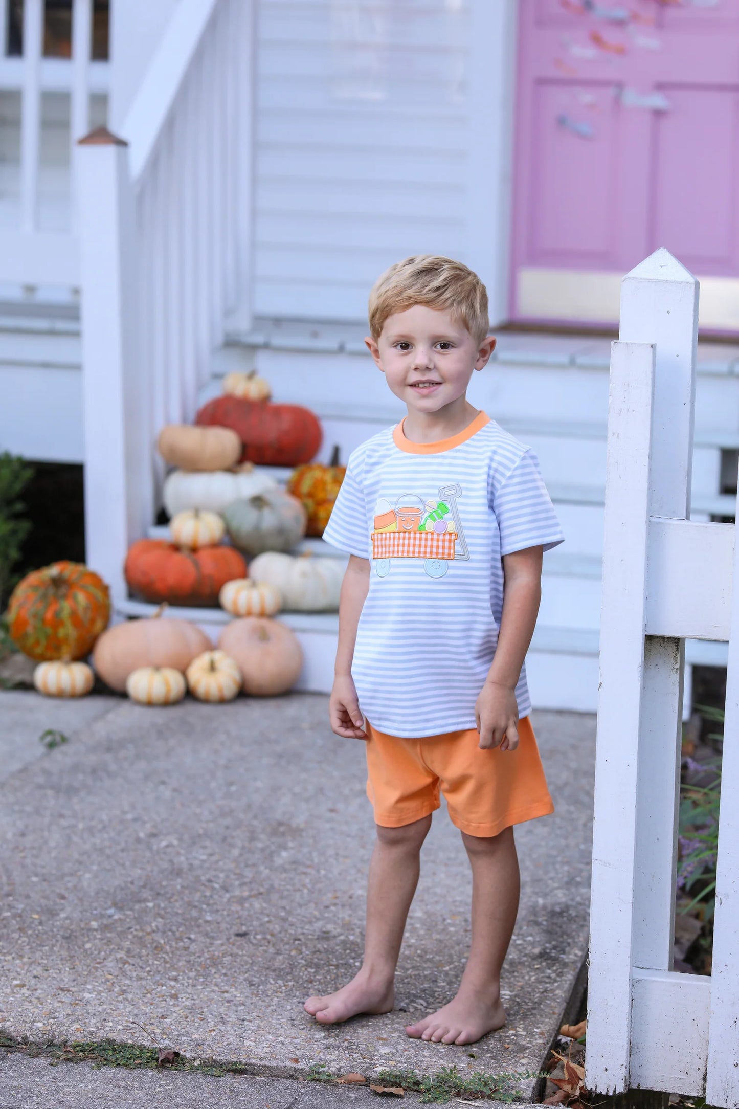 Boys Halloween Wagon Short Set