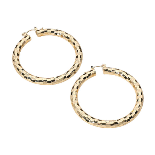 Textured Hoop Earring