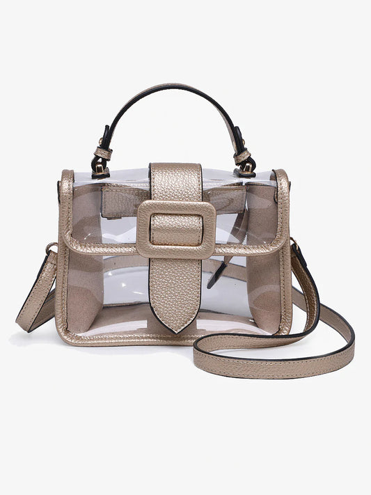 Toni Clear Crossbody in Gold