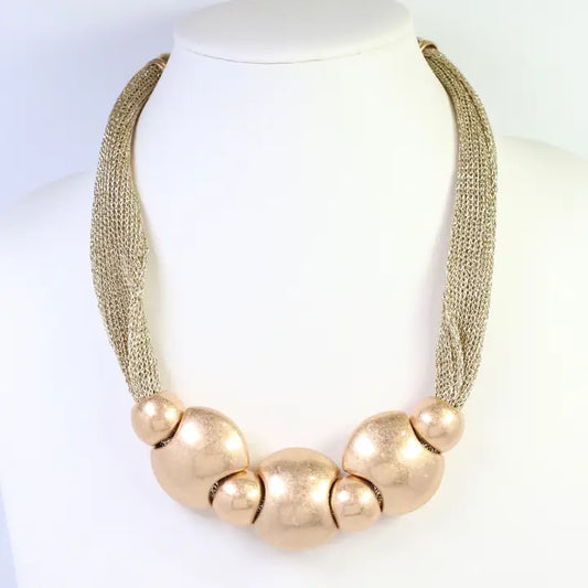 Worn Gold Woodstock Necklace