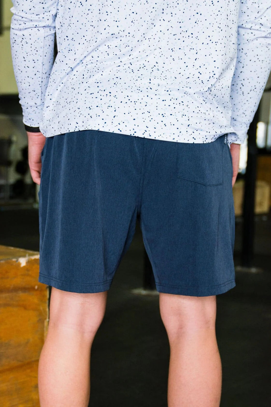 Athletic Short - Heather Navy - American Flag Liner