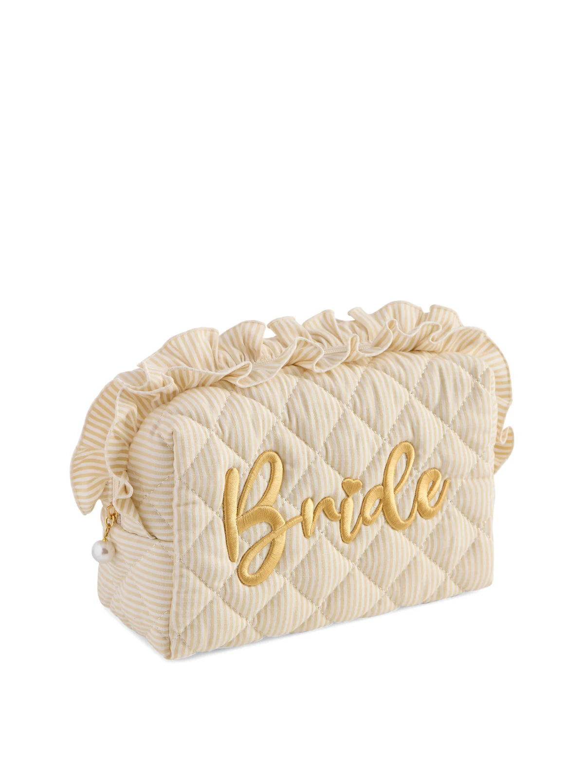 Ruffle "Bride" Large Zip Pouch