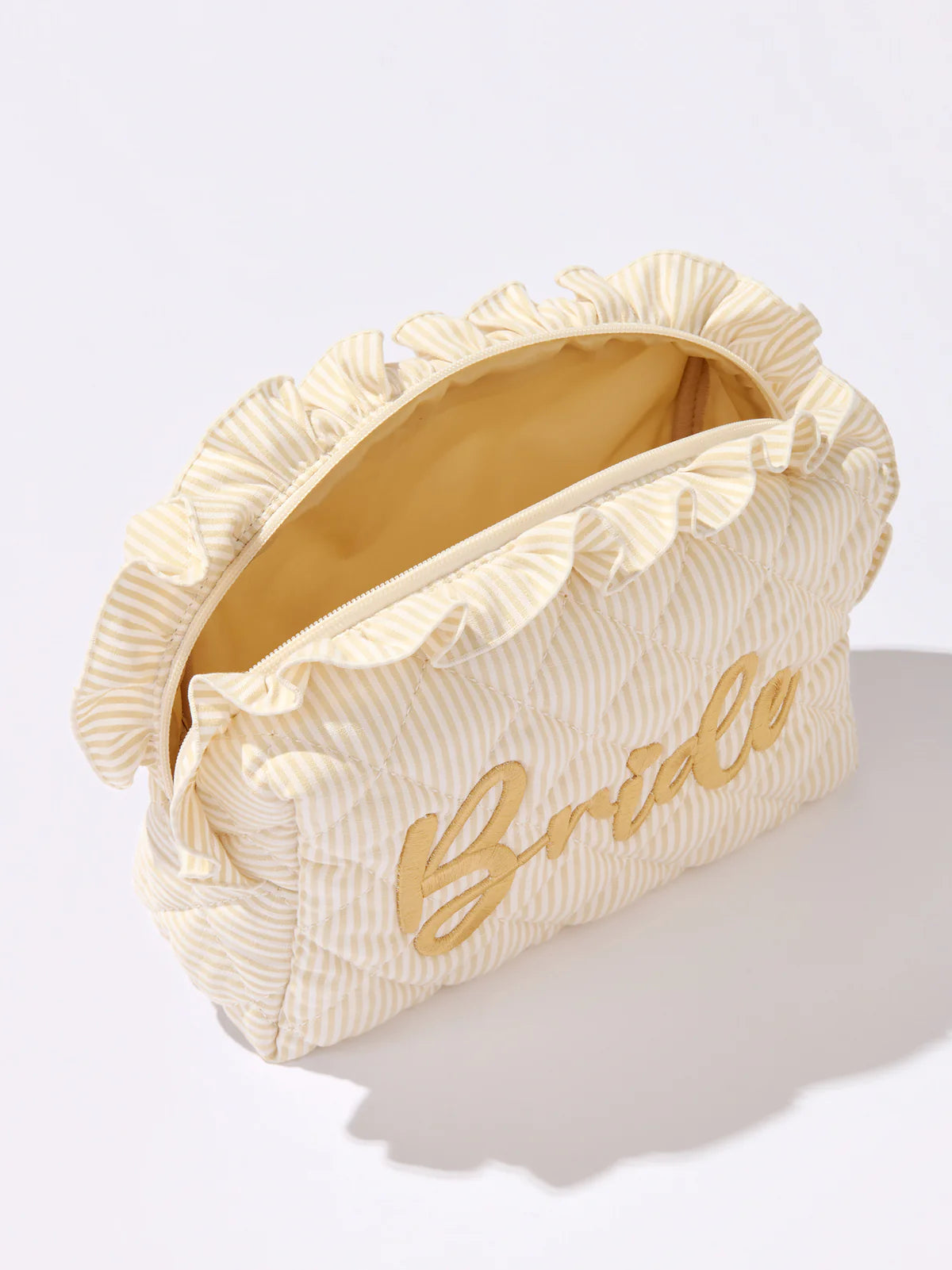 Ruffle "Bride" Large Zip Pouch