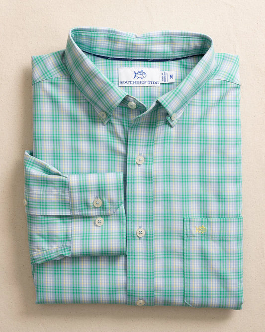 Burkes Beach Plaid Intercoastal Long Sleeve Sport Shirt