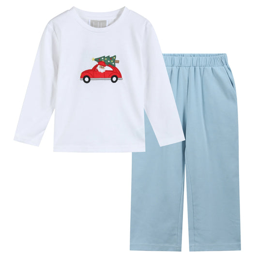 Santa and Christmas Tree Shirt Set