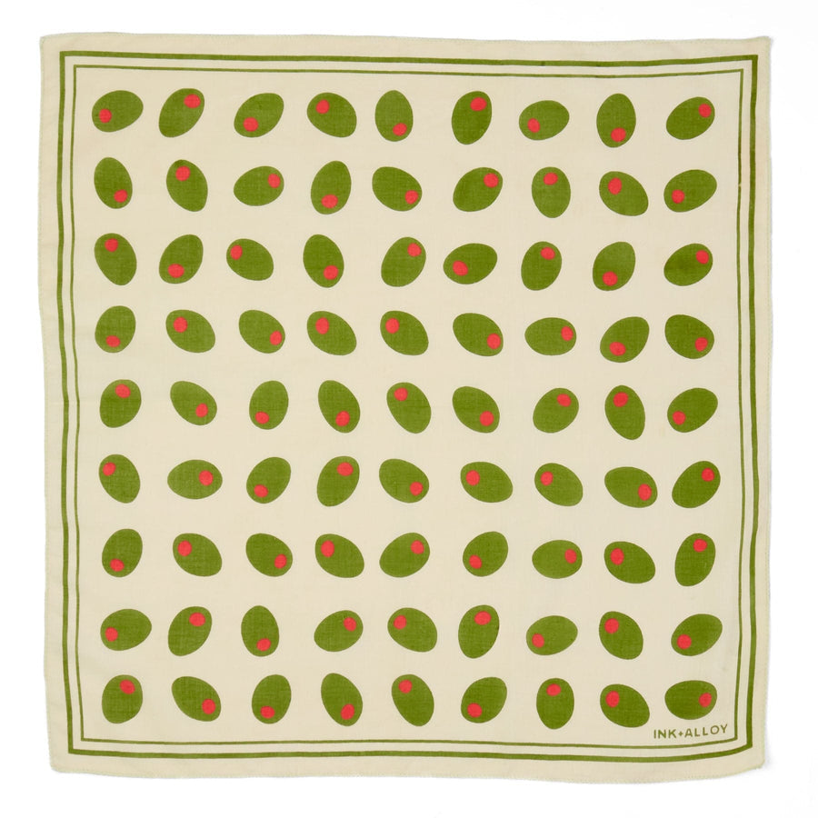 Carson Olive Print Scarf 21x21