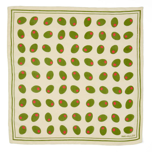 Carson Olive Print Scarf 21x21