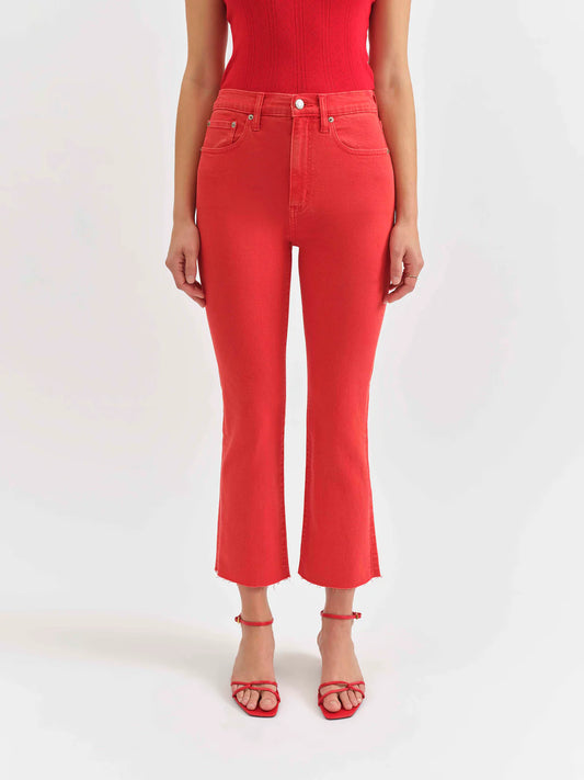 Shy Girl Crop Flare in Cherry