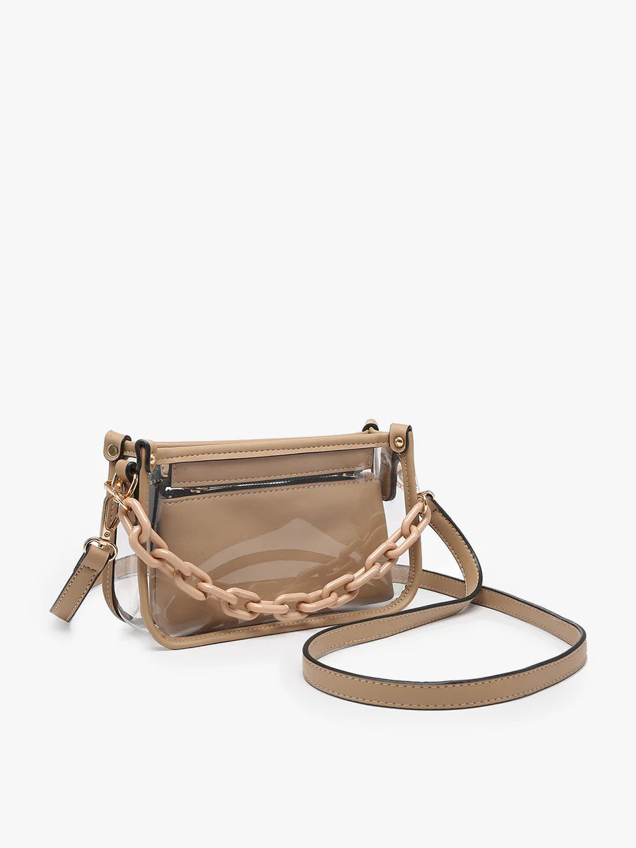 Clear Crossbody in Taupe