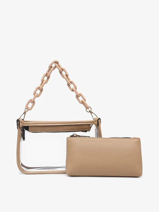 Clear Crossbody in Taupe