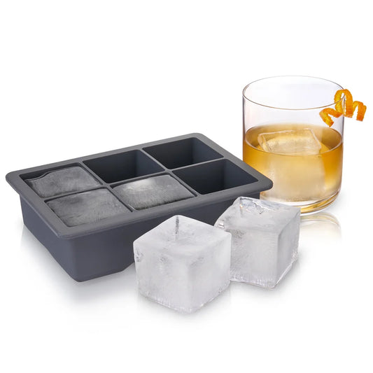 Viski Glacier Whiskey Ice Cube Tray with Lid in Grey