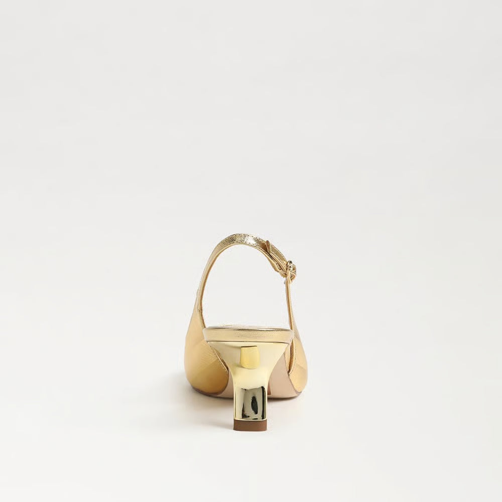 Bianka Slingback Pump, Amber Gold Striped Metalic