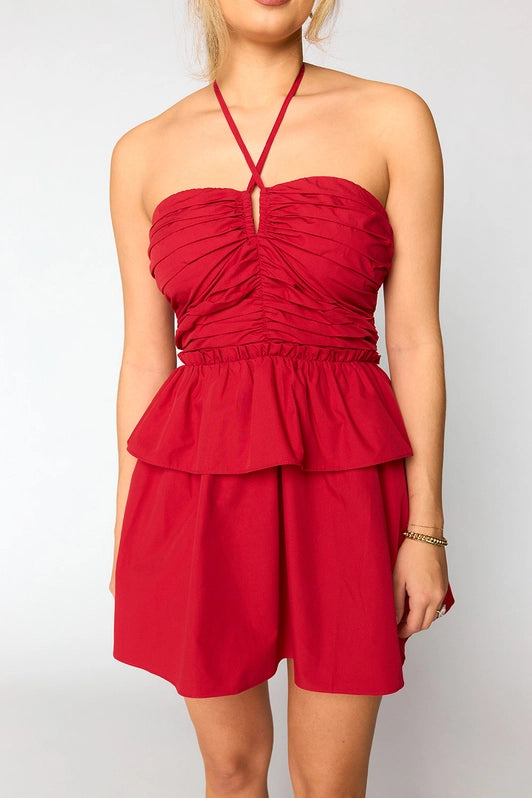 Remi Red Halter Romper