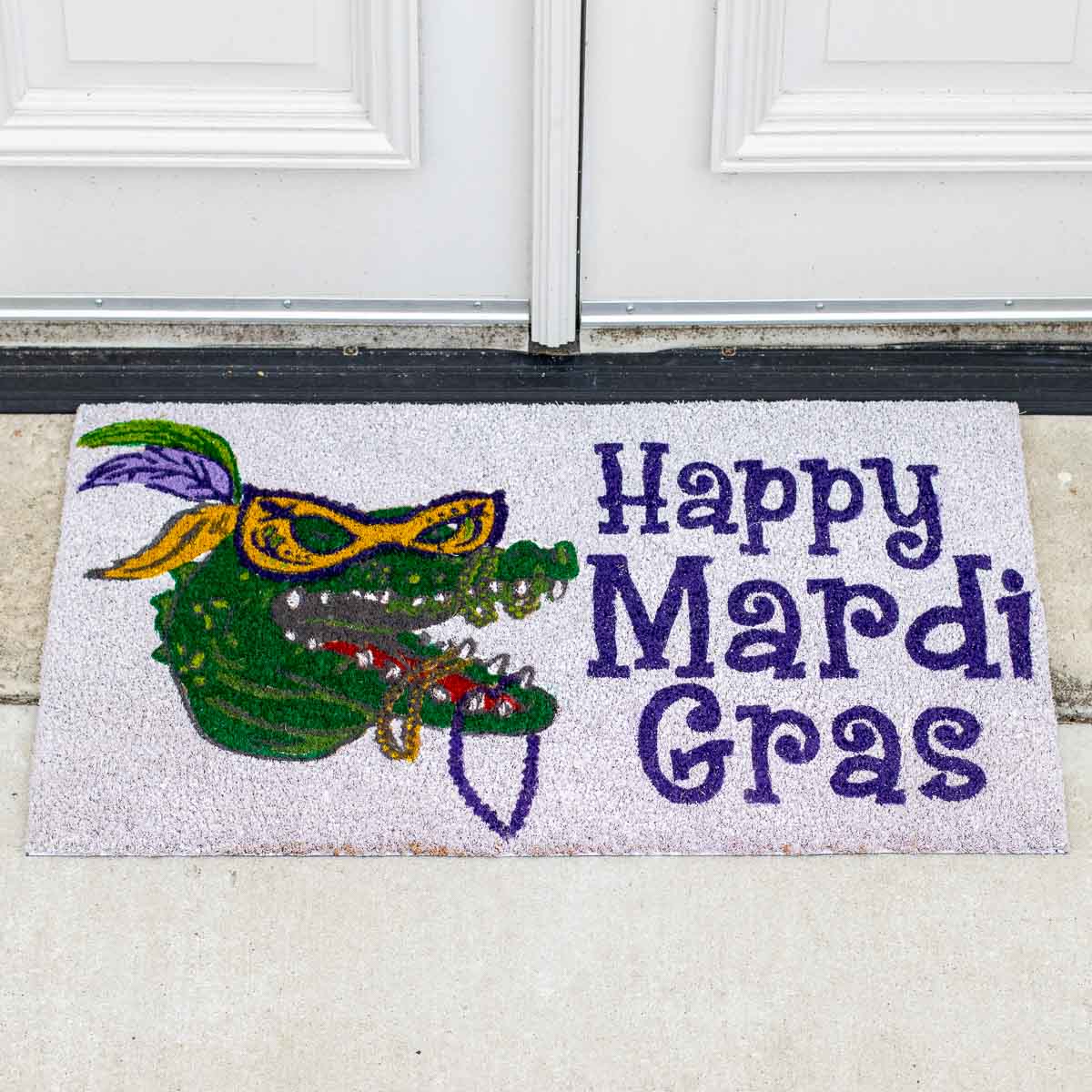 Mardi Gras Gator Coir Doormat