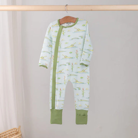 Gator Games Organic Cotton Kids Pajamas, Zip-Up