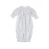 Bella Pink Floral Hand Smocked Bishop Gown