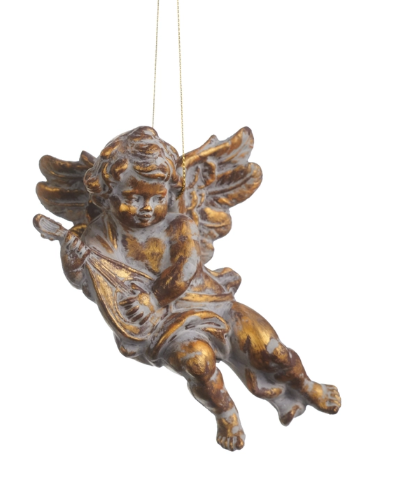 6" Antique Gold Angel Ornament