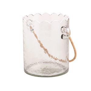 Scalloped Edge Glass Ice Bucket