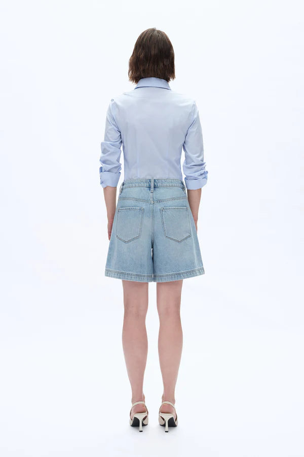 Mid Rise Bermuda Denim Shorts