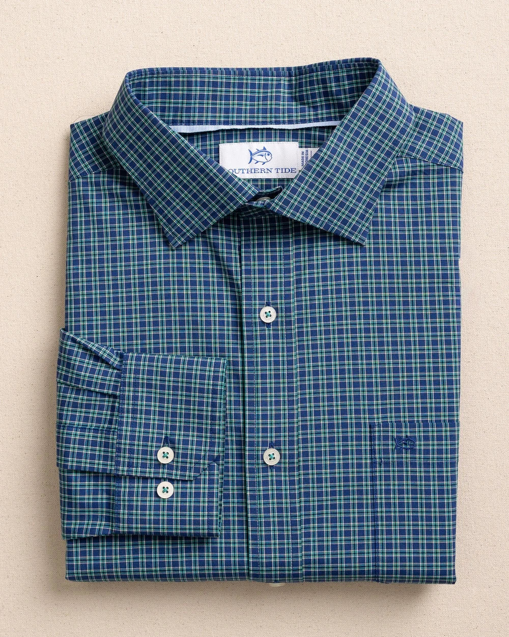 Lanier Plaid Charleston Sport Shirt-Nautical Blue