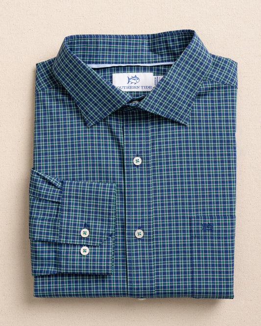 Lanier Plaid Charleston Sport Shirt-Nautical Blue