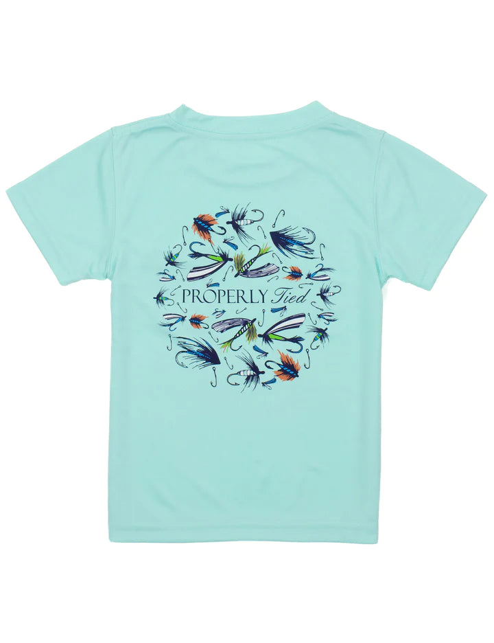 Boys Performance SS Tee Stay Fly Seafoam