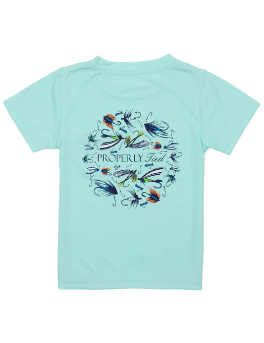 Boys Performance SS Tee Stay Fly Seafoam