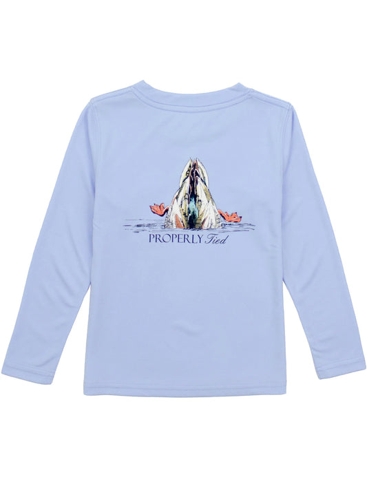 Boys Performance Tee LS Diving Mallard Light Blue