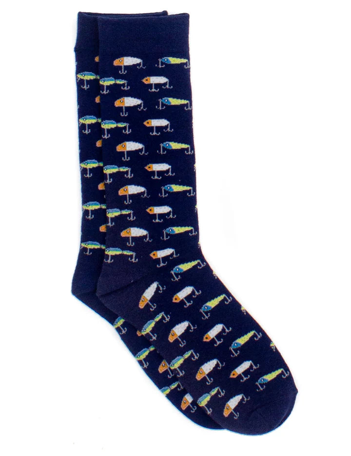 Mens Lucky Duck Socks Vintage Lures