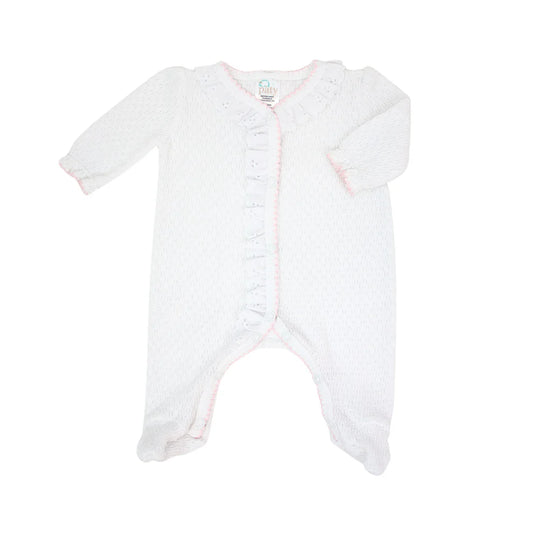 Paty Knit Footie with Eyelet Trim