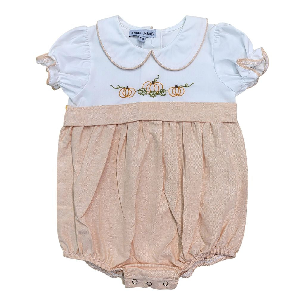 Pippa Pumpkin Embroidered Bubble