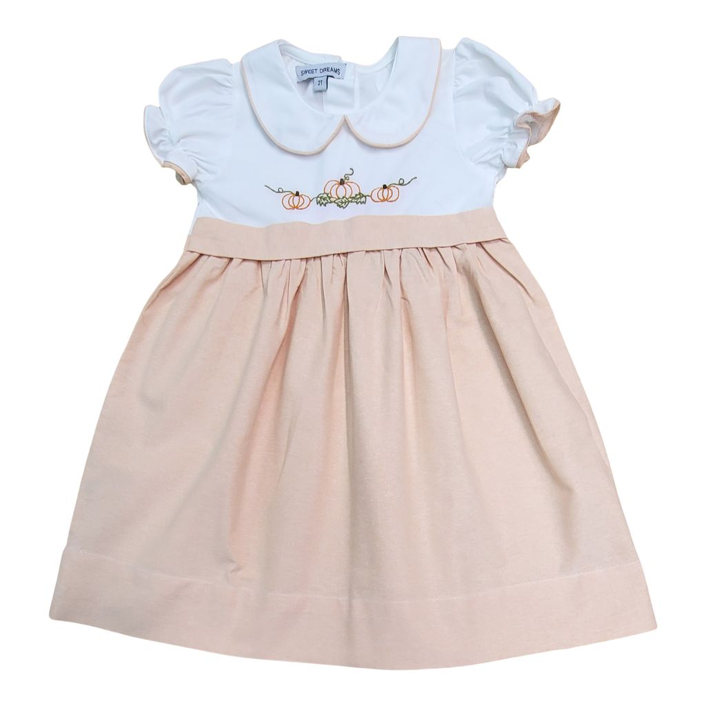 Pippa Pumpkin Embroidered Dress