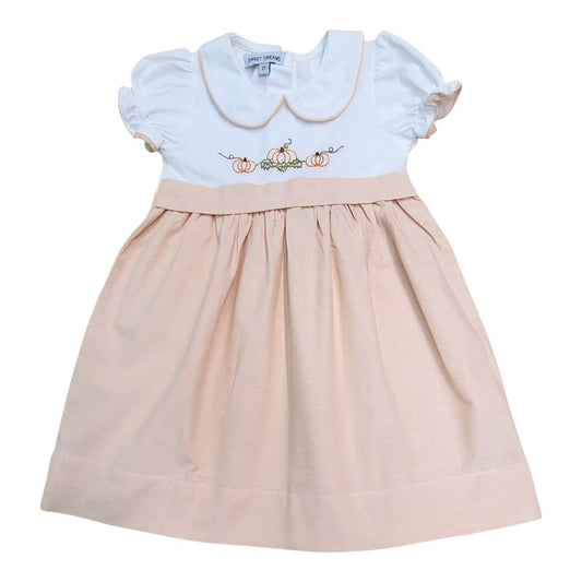 Pippa Pumpkin Embroidered Dress