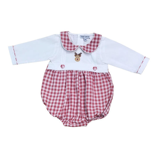 Rudolph Plaid Boys Bubble