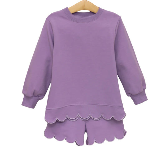 Sophia Scalloped  Set- Lavender