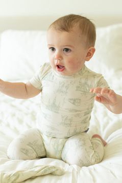 Sage Toile 2-Piece Bamboo Pajama Set