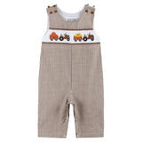 Fall Pumpkin & Tractor Smocked Overall