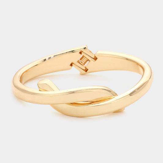 Gold Twisted Cuff Bangle