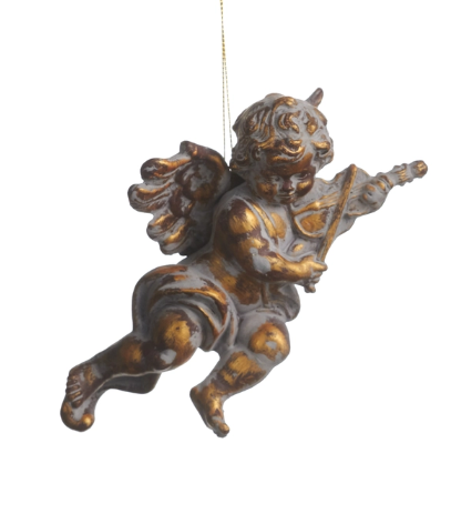 6" Antique Gold Angel Ornament