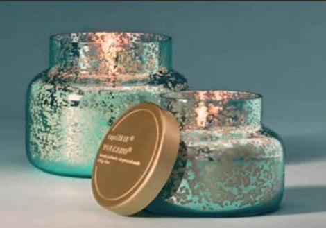 Capri Blue Volcano Icy Blue Mercury Glass Collection