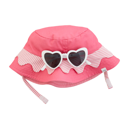 Scallop Hat and Sunglasses Set