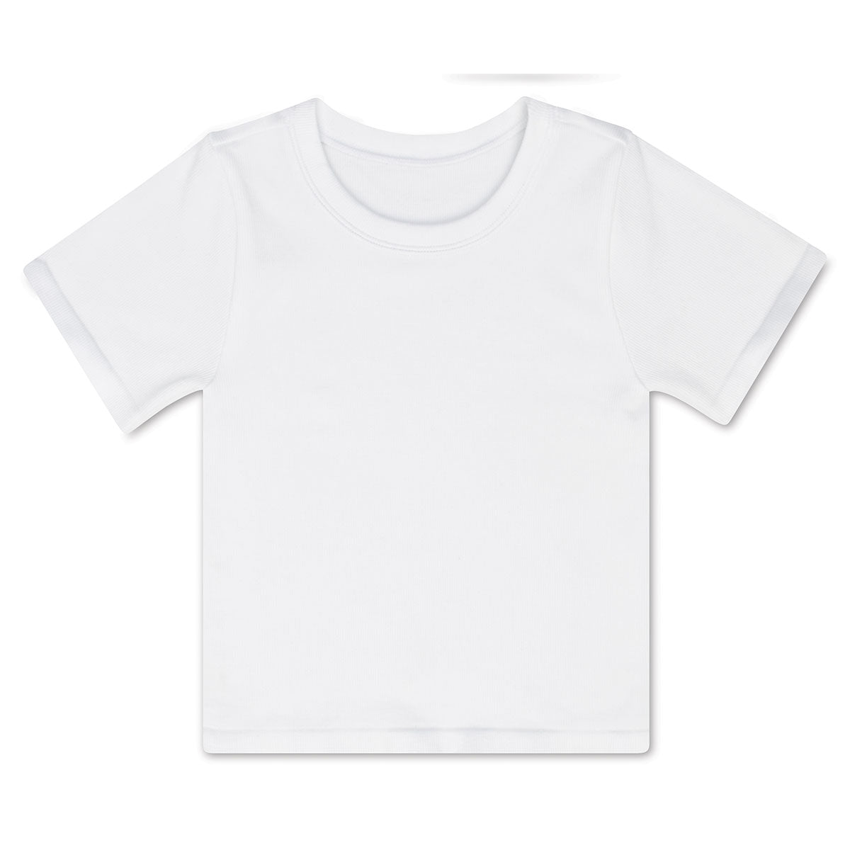 White Ribbed Short Sleeve Tee